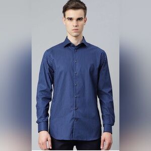 Men's Matinique Size Medium Long Sleeve Striped Button Down Cotton Dress Shirt‎